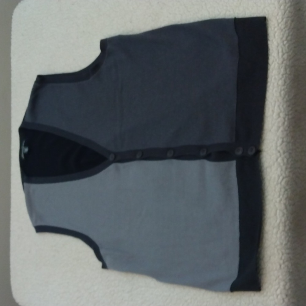 Kenneth Cole XXL Gray Colorblock Cotton/Wool Cardigan Vest
